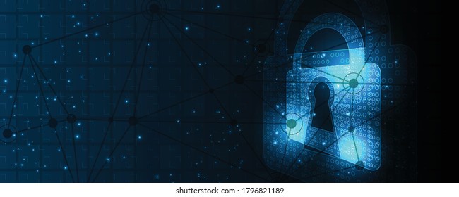 Security cyber digital concept Abstract technology background protect system innovation vector illustration
