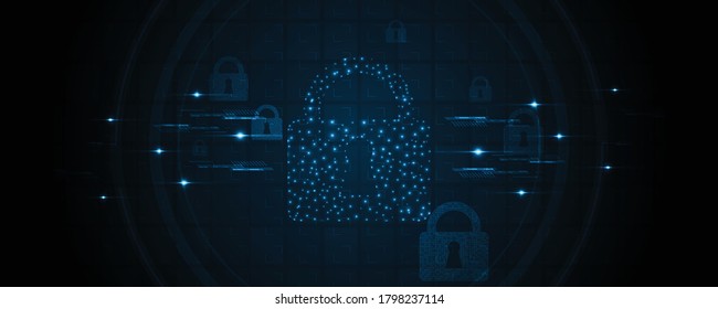 Concepto digital de seguridad Resumen Antecedentes de la tecnología de abstracto proteger la innovación del sistema ilustración vectorial
