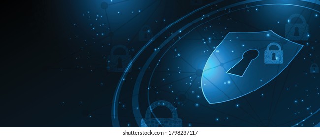 Security cyber digital concept Abstract technology background protect system innovation vector illustration
