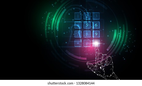 Security cyber digital password concept Abstract technology background protect system innovation vector illustration
