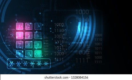 Security cyber digital password concept Abstract technology background protect system innovation vector illustration
