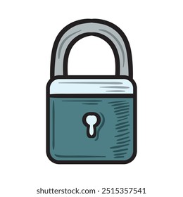 Segurança Cyber Ilustração Colorida - Bloquear