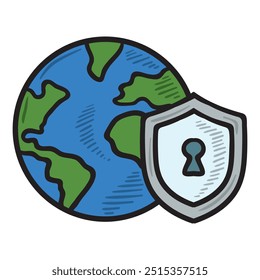 Security Cyber Illustration Colored - Shield Network