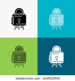 Security, cyber, lock, protection, secure Icon Over Various Background. glyph style design, designed for web and app. Eps 10 vector illustration