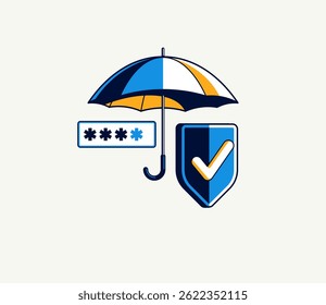 Security and cybersecurity vector detailed icon.