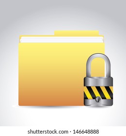 security data over gray background vector illustration 