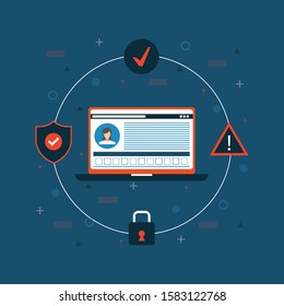 Security data protection concept-illustration. Data Protection, privacy, and internet security flat vector concept