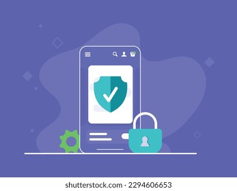Security data safe concept smartphone vector illustration