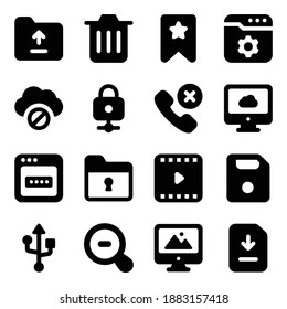 
Security and Data Storage Solid Icons Pack 
