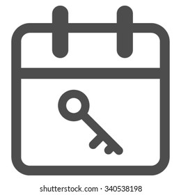 Security Date vector icon. Style is flat symbol, gray color, rounded angles, white background.