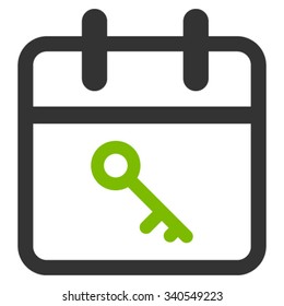 Security Date vector icon. Style is bicolor flat symbol, eco green and gray colors, rounded angles, white background.