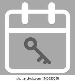 Security Date vector icon. Style is bicolor flat symbol, dark gray and white colors, rounded angles, silver background.