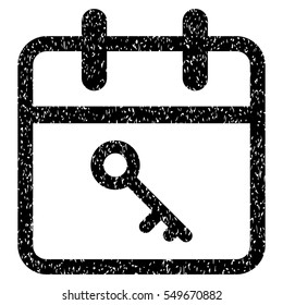 Security Day grainy textured icon for overlay watermark stamps. Flat symbol with unclean texture. Dotted vector black ink rubber seal stamp with grunge design on a white background.