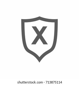 Security Denied Icon on white background vector illustration