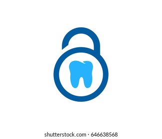 Security Dental Lock Icon Logo Design Element