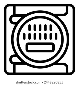 Icono de caja de seguridad Vector de contorno. Acceso completo. Papel oscuro y seguro