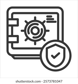 Security Deposit Outline Icon Vector Illustration