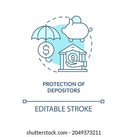 Security Deposits Concept Icon. Banking Services. Financial Management. Bank Regulation Rules Abstract Idea Thin Line Illustration. Vector Isolated Outline Color Drawing. Editable Stroke