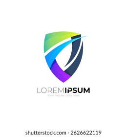 Security design colorful, solid defense logo