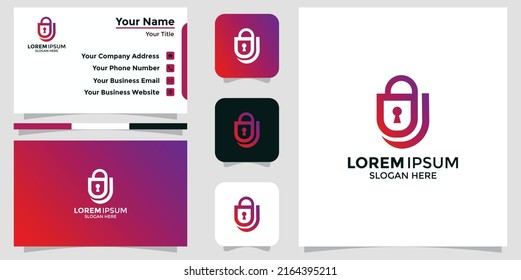 logotipo de diseño de seguridad y tarjeta de marca