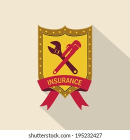 Security design over beige background, vector illustration