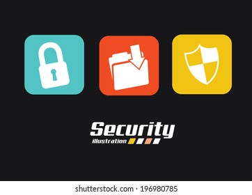 Security design over black background, vector illustration