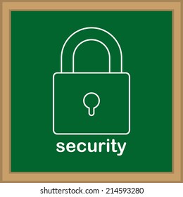 Security design over blackboard background, vector illustration