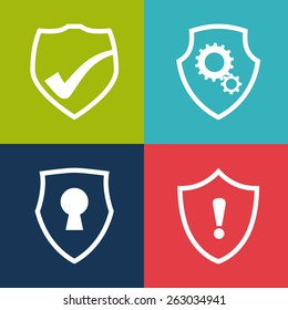 Security design over colorful background, vector illustration.