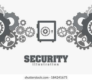 Security design over gray background, vector illustration