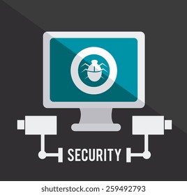 Security design over gray background, vector illustration.