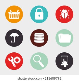 Security design over white background, vector illustration