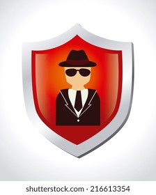 Security design over white background, vector illustration