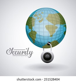 Security design over white background, vector illustration.