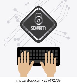 Security design over white background, vector illustration.