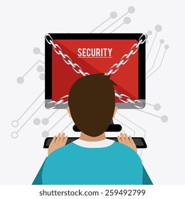 Security design over white background, vector illustration.