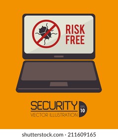 Security design over yellow background, vector illustration