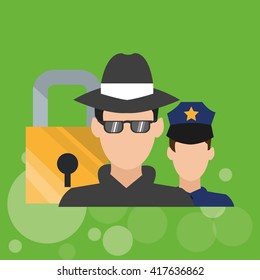 Security design. Protection icon. Colorful illustration