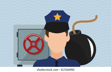Security design. Protection icon. Colorful illustration