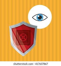 Security design. Protection icon. Colorful illustration