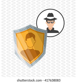 Security design. Protection icon. Colorful illustration