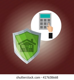 Security design. Protection icon. Colorful illustration