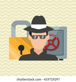 Security design. Protection icon. Colorful illustration