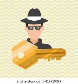 Security design. Protection icon. Colorful illustration