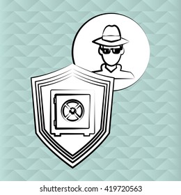 Security design. Protection icon. Colorful illustration
