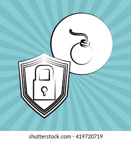 Security design. Protection icon. Colorful illustration