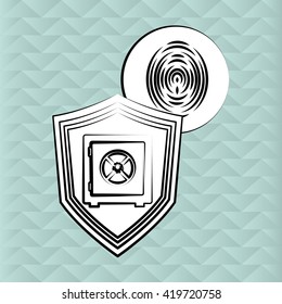 Security design. Protection icon. Colorful illustration