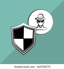 Security design. Protection icon. Colorful illustration