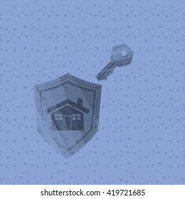 Security design. Protection icon. Colorful illustration