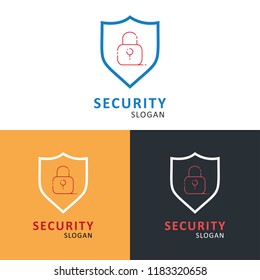 Security Design With Sheild Logo Vector 