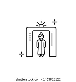 Security, detector, airport icon. Element of airport line color icon